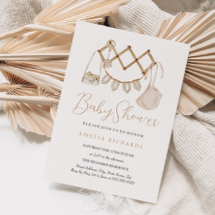 Zachte Boho Neutrale Baby Shower Kaart