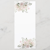 Zachte boho romantische zachte roze waterverf bloe menu (Achterkant)