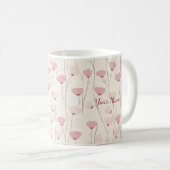 Zachte Boho Roze Bloemstuk Persoonlijk Koffiemok (Voorkant rechts)