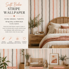 Zachte Boho Streep Behang