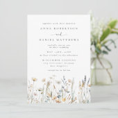 Zachte Boho Wilde Bloemen Bruiloft Kaart (Staand voorkant)