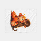 Zachte boksende aap knuffel voor baby's  fleece deken (Voorkant (Horizontaal))