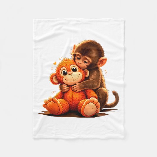 Zachte boksende aap knuffel voor baby's  fleece deken (Voorkant)