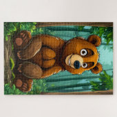 🧸 Zachte bosbeer puzzelavonturen cadeau ✨ Legpuzzel (Horizontaal)