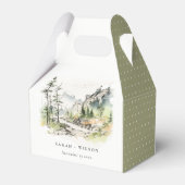 Zachte Bossen Berglandschap Schets Bruiloft Bedankdoosjes (Achterkant)