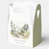 Zachte Bossen Berglandschap Schets Bruiloft Bedankdoosjes (Geopend)