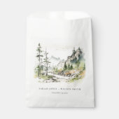 Zachte Bossen Berglandschap Schets Bruiloft Bedankzakje (Voorkant)