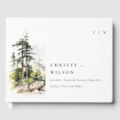 Zachte Bossen Berglandschap Schets Bruiloft Gastenboek (Voorkant)