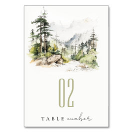 Zachte Bossen Berglandschap Schets Bruiloft Kaart