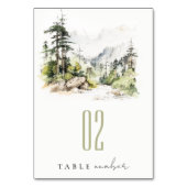 Zachte Bossen Berglandschap Schets Bruiloft Kaart (Voorkant)