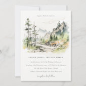 Zachte Bossen Berglandschap Schets Bruiloft Kaart (Voorkant)