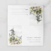 Zachte Bossen Berglandschap Schets Bruiloft Plaatskaartje (Buitenkant ongevouwen)