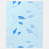 Zachte botanische blauwe bladpatroon fleece deken (Voorkant)
