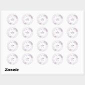 Zachte Botanische Bloemen Monogram en Datum Bruilo Ronde Sticker (Vel)