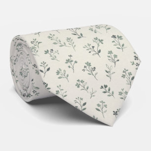 Zachte Botanische Bloemige Elegante Minimalist Stropdas