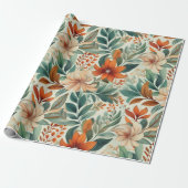 Zachte Botanische Bloemrijke Bruidsdouche Cadeaupapier (Uitgerold)