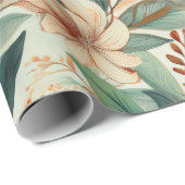 Zachte Botanische Bloemrijke Bruidsdouche Cadeaupapier (Rol Hoek)