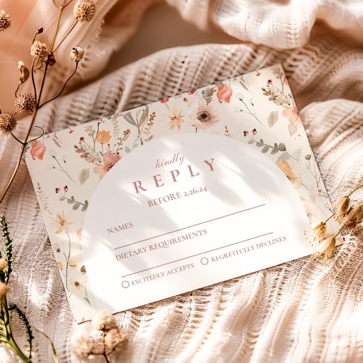 Zachte Botanische Chic Afstuderen RSVP Kaartje