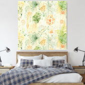 Zachte botanische droom canvas afdruk (Insitu (Slaapkamer))