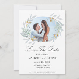 Zachte Botanische Krans ⎥ Foto Save The Date Kaart