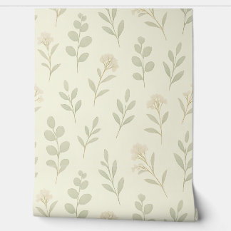 Zachte Botanische Nursery Wallpaper – Neutraal Gro Behang