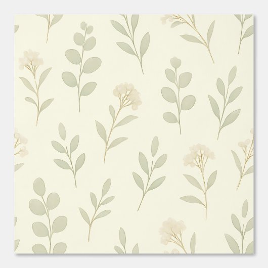 Zachte Botanische Nursery Wallpaper – Neutraal Gro Behang (Voorkant)