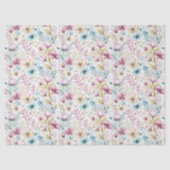 Zachte Botanische Pasen Bloem Ontwerp Tissuepapier (Voorkant)