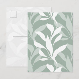 Zachte botanische saliegroene bladschikking in Gra Briefkaart