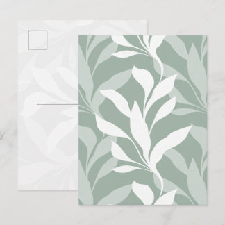 Zachte botanische saliegroene bladschikking in Gra Briefkaart