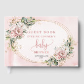 Zachte Botanische Stof Roze Gastboek Gastenboek (Voorkant)