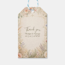 Zachte Botanische Trouwtuin Gouden Lijst Cadeaulabel