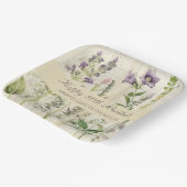 Zachte Botanische Vintaqe Wildflower 80e verjaarda Papieren Bordje (Gebogen)