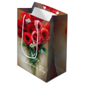 Zachte bouquet van de valentijn van rozen medium cadeauzakje (Voorkant Gekanteld)