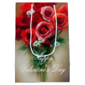 Zachte bouquet van de valentijn van rozen medium cadeauzakje (Achterkant)