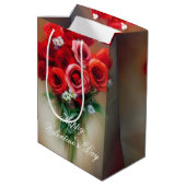 Zachte bouquet van de valentijn van rozen medium cadeauzakje (Achterkant Gekanteld)