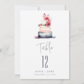 Zachte bruidstaart Tafelnummer Zitenkaart (Achterkant)