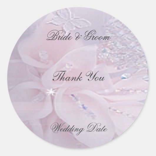 Zachte bruiloft dank u Sticker (Voorkant)
