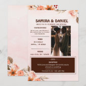 Zachte bruine en crèmekleurige rustieke bloemenfot kaart (Voorkant / Achterkant)