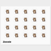 Zachte Bruine Lapjeskat Jong Klasieke Sticker (Vel)