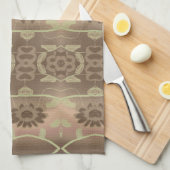 Zachte bruine perzik en groen theedoek (Quarter Fold)