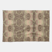 Zachte bruine perzik en groen theedoek (Horizontaal)