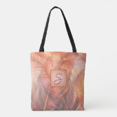 Zachte bruine & roze veer tote bag (Achterkant)