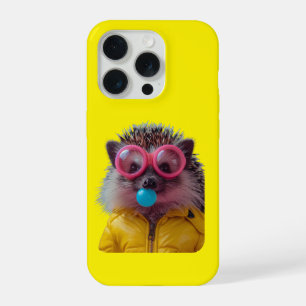 Zachte Bubble Gum Egel Wees Aardig Gele Hoes voor iPhone 15 Pro Case