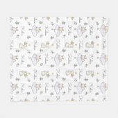 Zachte Bunnies, persoonlijke naamgreep  Fleece Deken (Voorkant (Horizontaal))