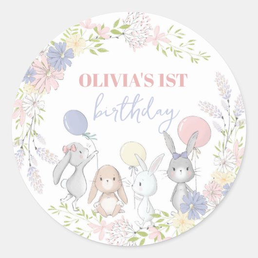 Zachte Bunny Enveloppen Zegels sticker labels (Voorkant)