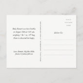 Zachte Burlap Eucalyptus Foto geboorteaankondiging Aankondigingskaart (Achterkant)