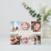 Zachte Burlap Eucalyptus Foto geboorteaankondiging Aankondigingskaart (Staand voorkant)