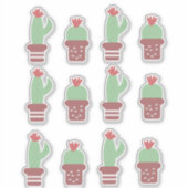 Zachte Cactus Cactussen Potplanten Set Sticker (Voorkant)