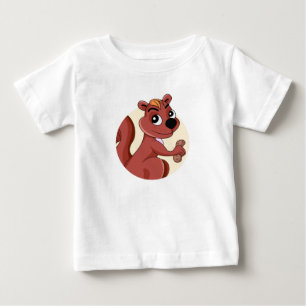 Zachte cartoon eekhoorn met een pinda baby T-shirt