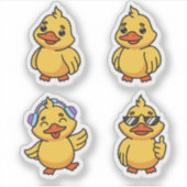 Zachte cartoon eenden sticker set (Voorkant)
